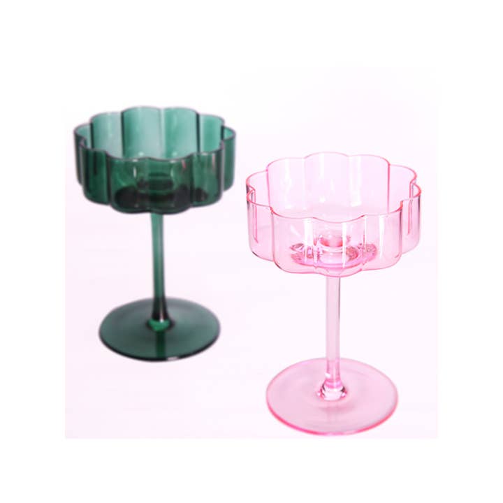 TUTU Home - Wholesale Cocktail/liquor glass - "Flower" Crystal Cocktail Glass – Pink 230ml3