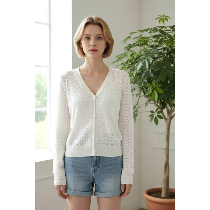 CARDIGÃ COM BOTÕES EM PONTO ABERTO por atacado de STACCATO