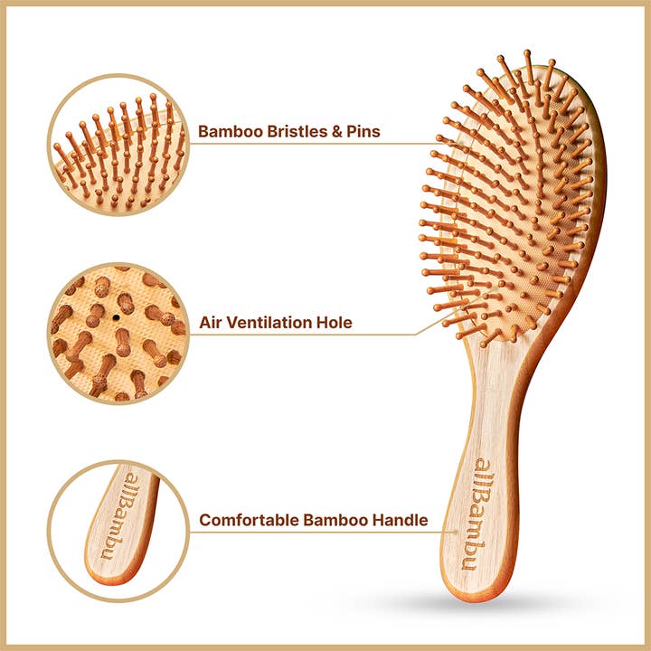 allBambu Inc - Wholesale Hair Brush/Comb - Bamboo Hair Care Products - Hairbrush, Comb, Wide Tooth Comb4