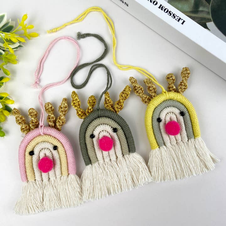 Bohemian Tassel Elk Pendant Antlers Christmas Keychain for wholesale by SoapElenGlen