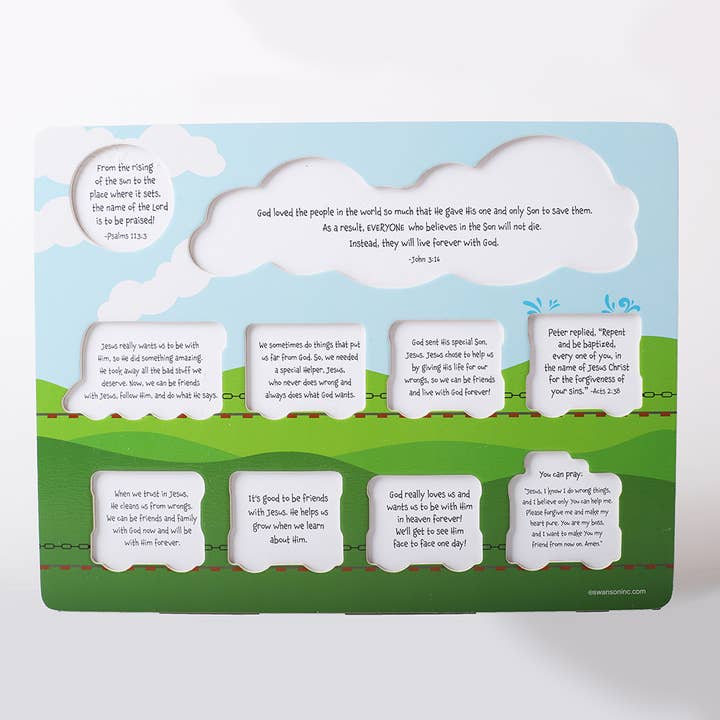 Swanson Christian Products - Wholesale Wood Toy - Kids - Wooden Puzzle - Chunky Pieces - Plan of Salvation Train