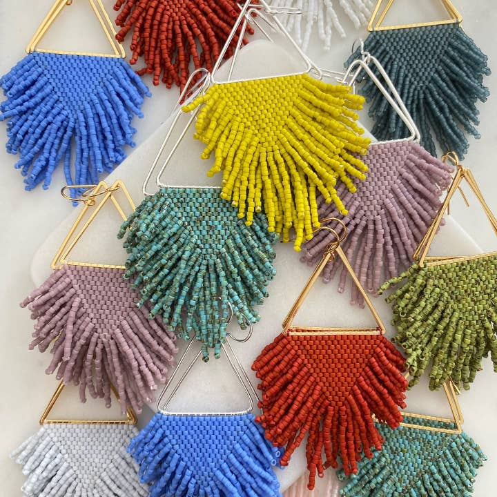 Boho Fringe Beaded Earrings for wholesale by Blue Raven Handcrafted