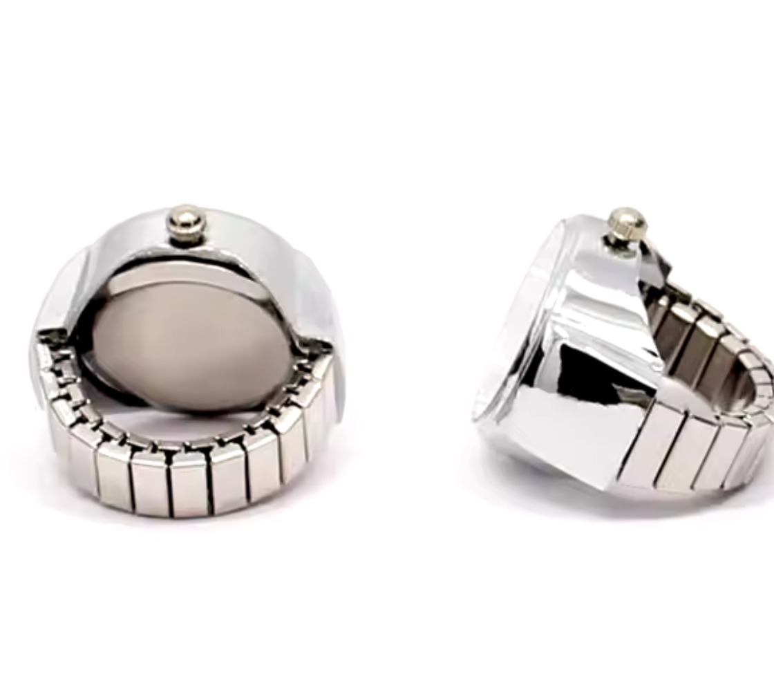 HoopLa - Wholesale Cocktail/Statement Ring - Watch Ring- Stainless Steel- Quartz Stretch Ring- Gift Box1