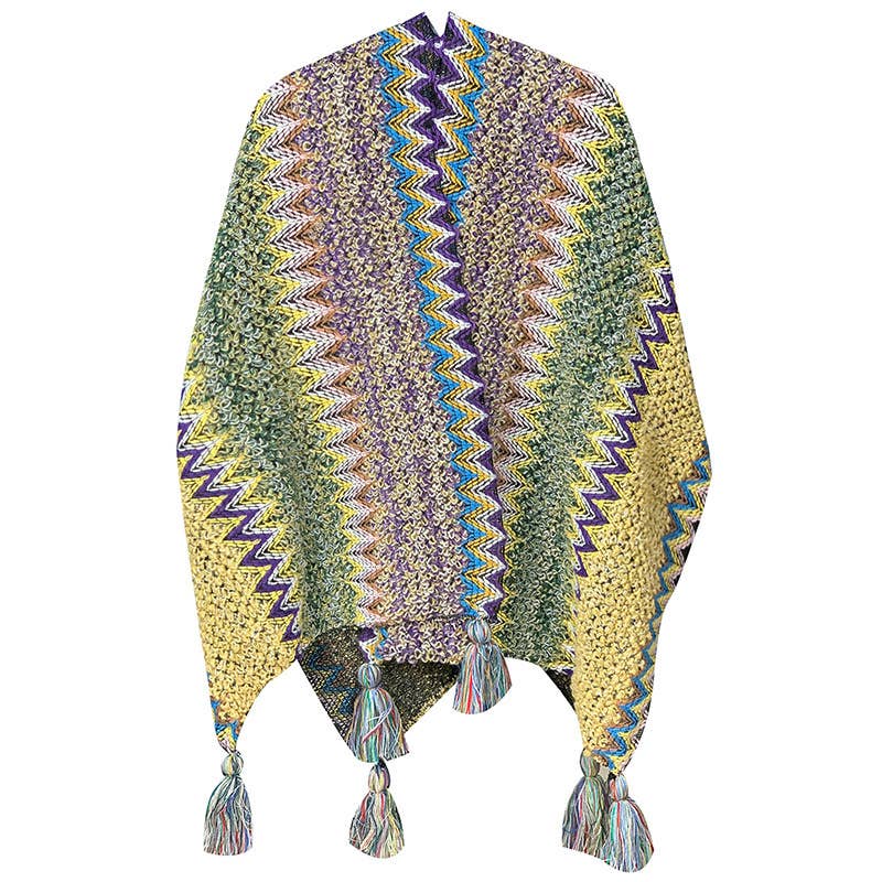 Rosa Clothing - Wholesale Kimono - Women's - Western Colorful Pop stripe Crochet Cardigan kimono shawl3