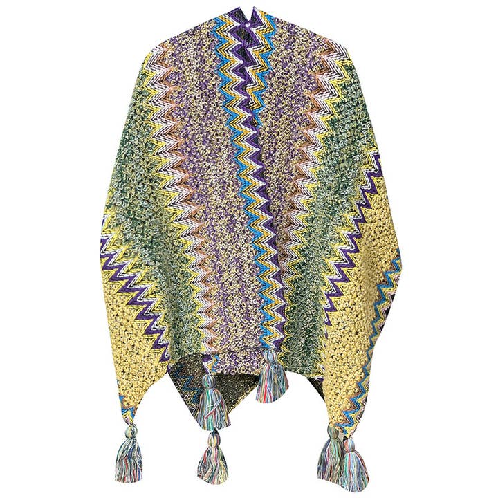 Rosa Clothing - Wholesale Kimono - Women's - Western Colorful Pop stripe Crochet Cardigan kimono shawl3