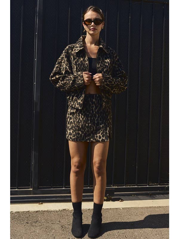 Camel PJ18411 - Vivian Leopard Print Jacket for wholesale on Faire