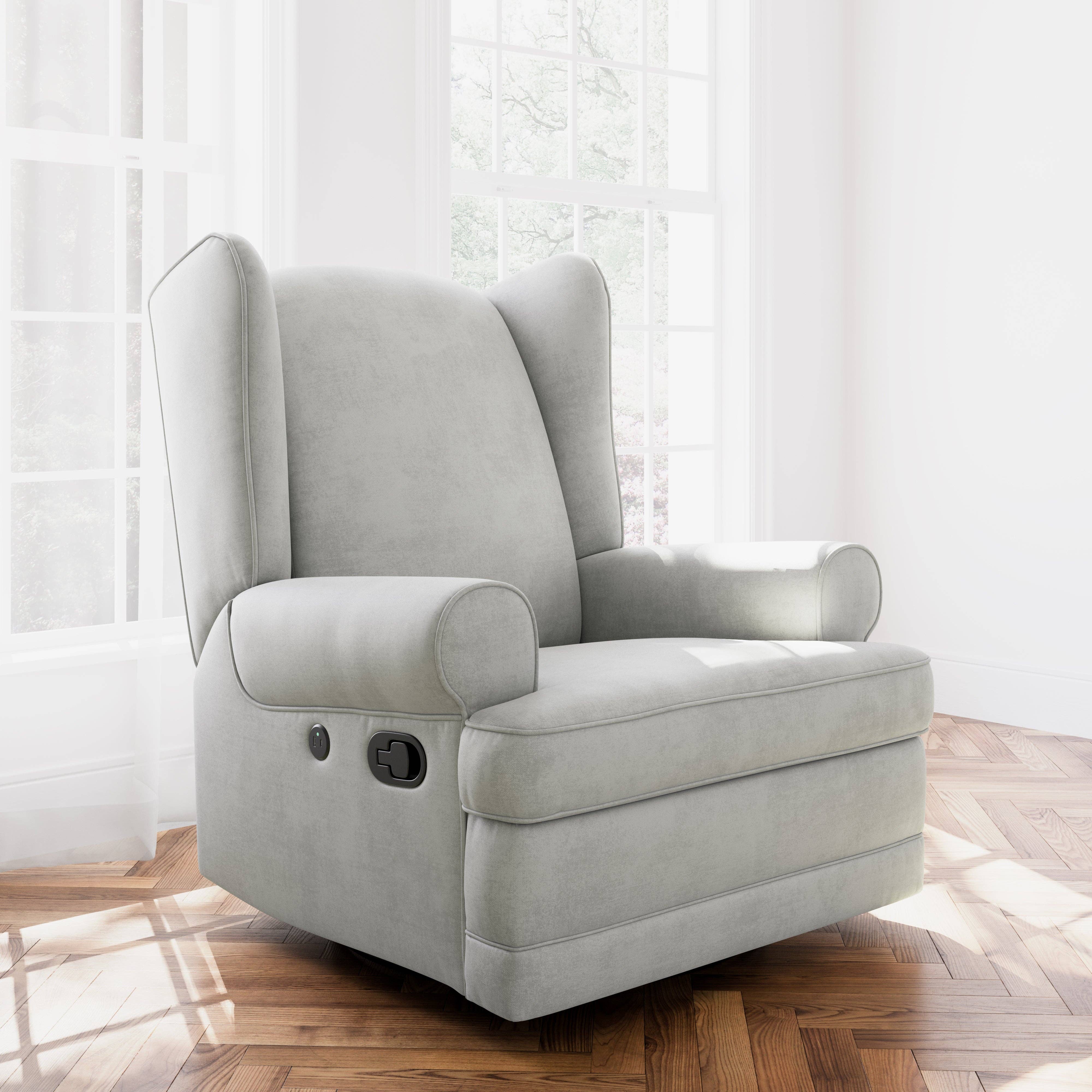 Storkcraft - Wholesale Chair - Kids - Storkcraft® Serenity Wingback Upholstered Recliner Glider8