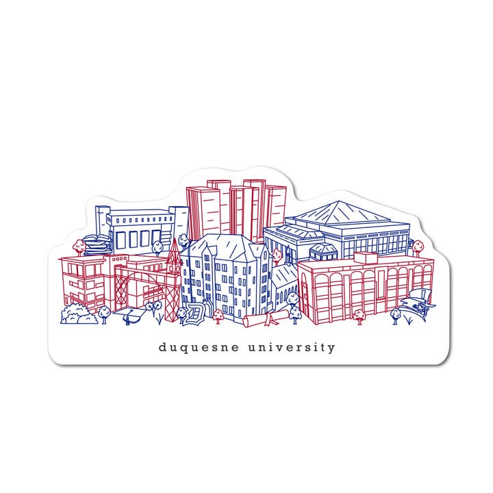 Duquesne Minimalistischer Aufkleber oder Magnet Pennsylvania Art für den Großhandel von Townsville Art