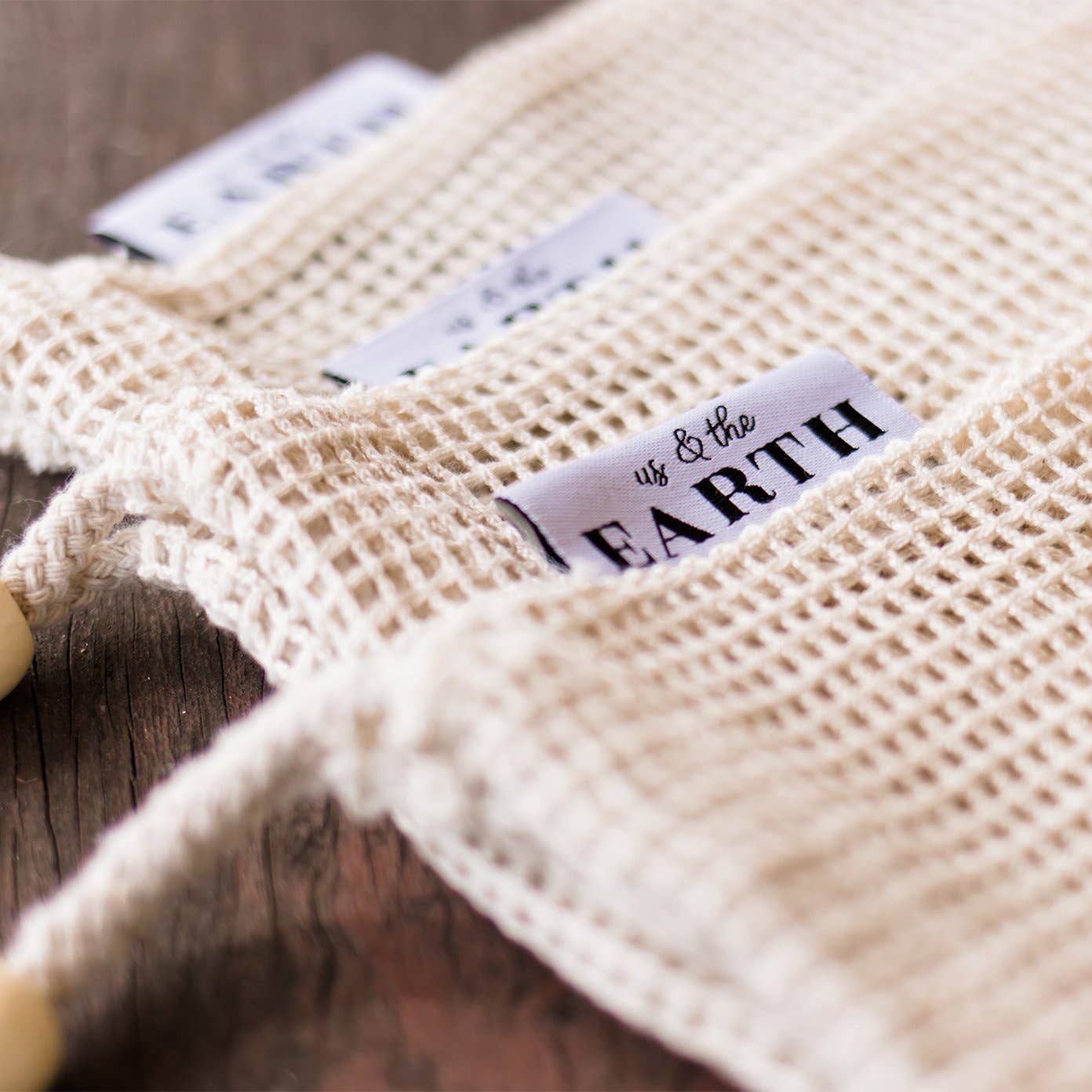 Us and The Earth - Wholesale Grocery/Shopping Bag - Farmer's Market Bundle | 6 Cotton Vegetable Bags3