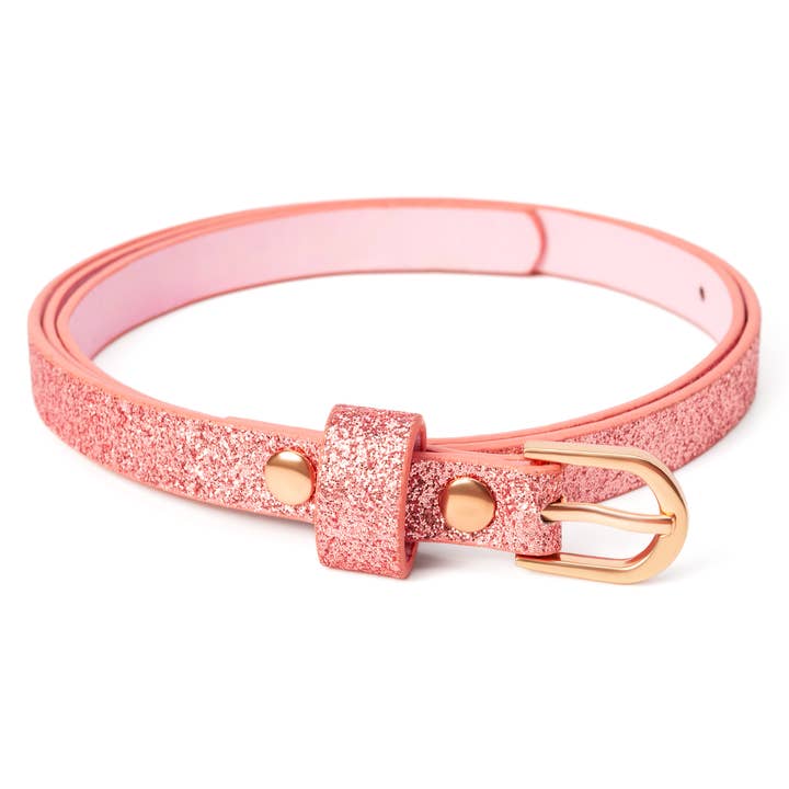 Cinto Skinny Infantil com Glitter - Rose Gold (4 a 14 anos) por atacado de Peppercorn Kids