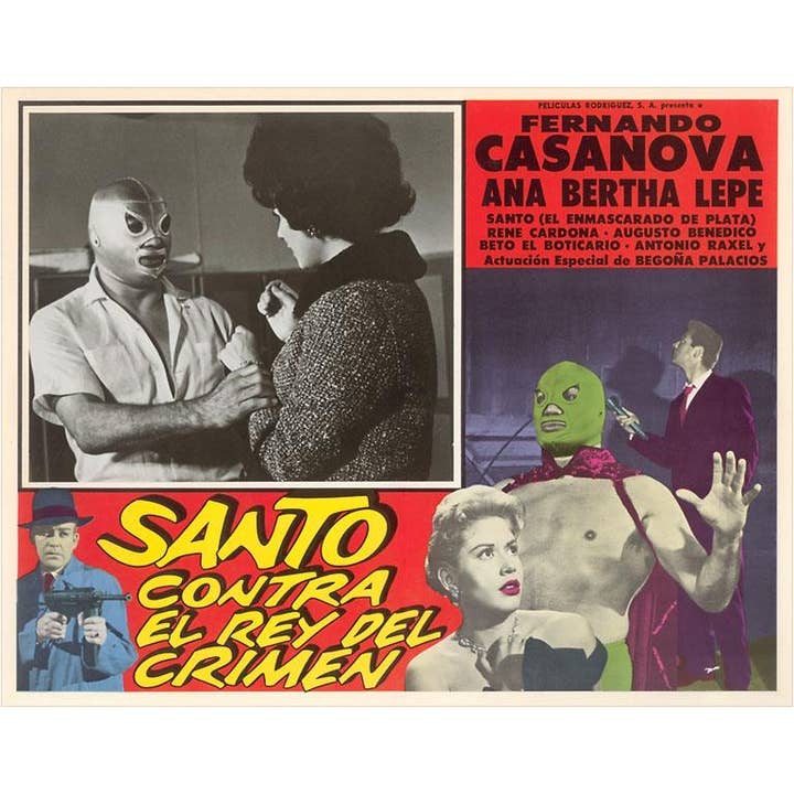 Found Image Press - Wholesale Stationery/Notecard Set - Greeting Card MX-270 Mexican Wrestling Movie Poster