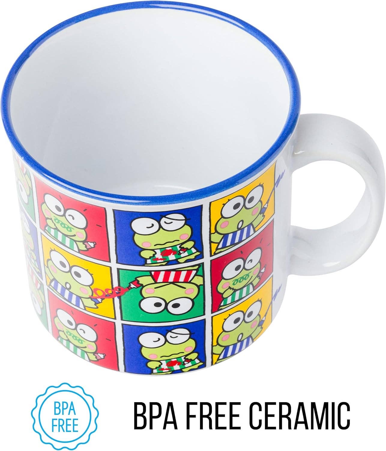 Innovarix – Caneca por atacado – Caneca de Campismo em Cerâmica com Poses do Sanrio Keroppi - 20 Oz.5