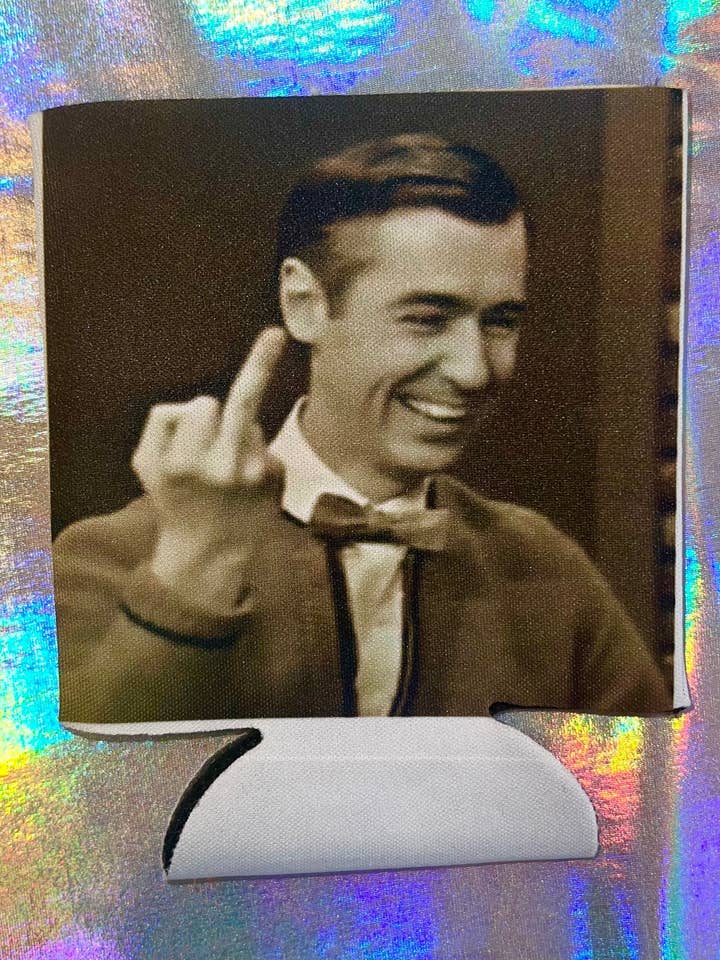 Mr. Rogers Middle Finger Funny Can Cooler for wholesale by MP Bag Makers