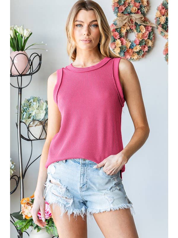 HEIMISH - Vendita all'ingrosso Canotta - Donna - TOP URBANO A COSTINE SENZA MANICHE ET7276-119