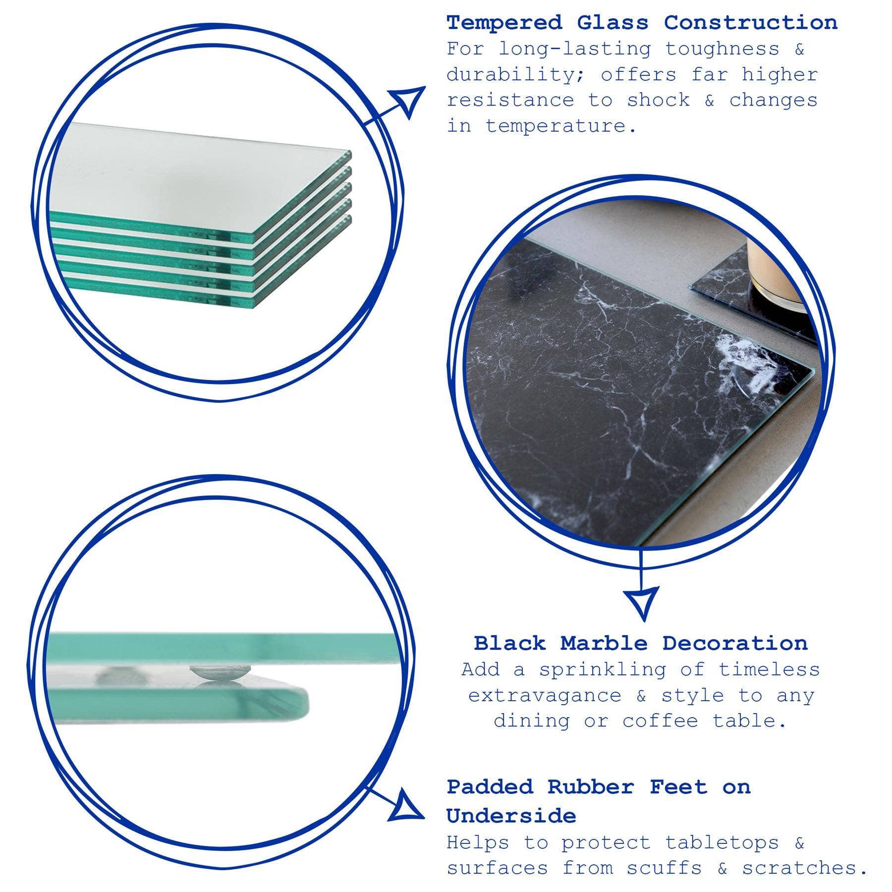 Rinkit Ltd – wholesale Coasters – Round Glass Coasters - 10cm - Marble4