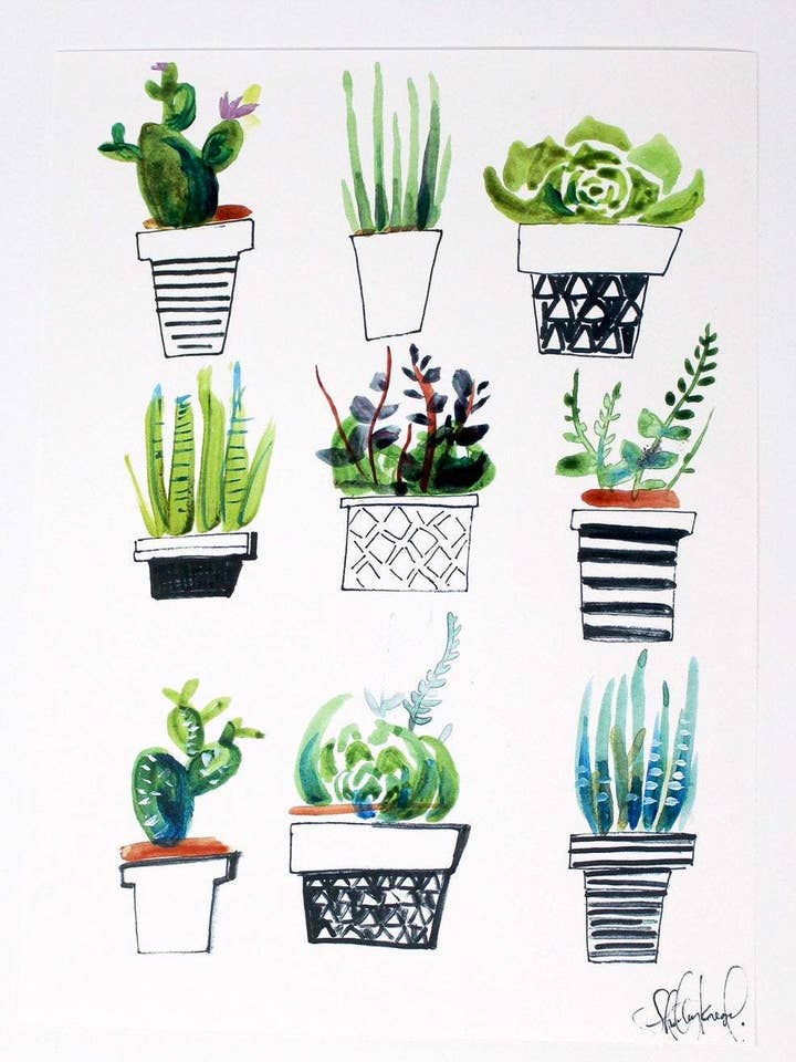 Succulent Art Print for wholesale by Shelby Kregel Art and Design