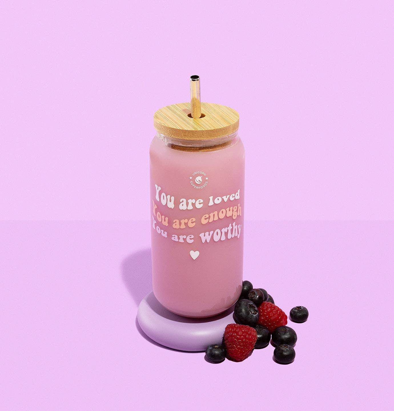 Unicorn Superfoods - Wholesale Drinking Glass/Cup - Self Love Tumbler1