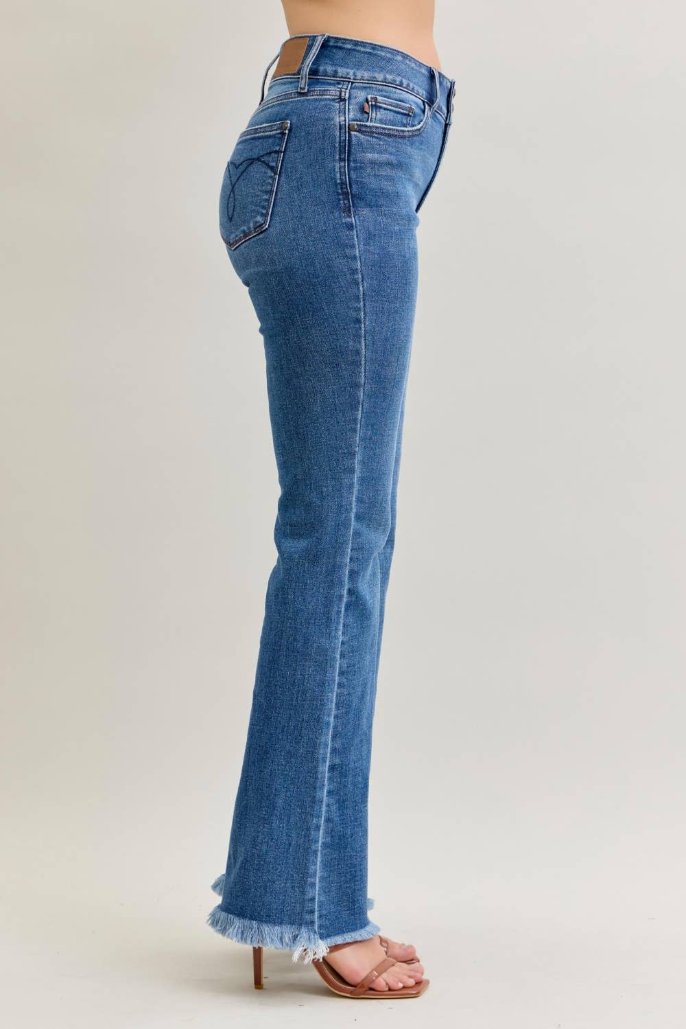 MD High Waisted Bootcut Double Button WB & Fray Hem for wholesale on Faire5