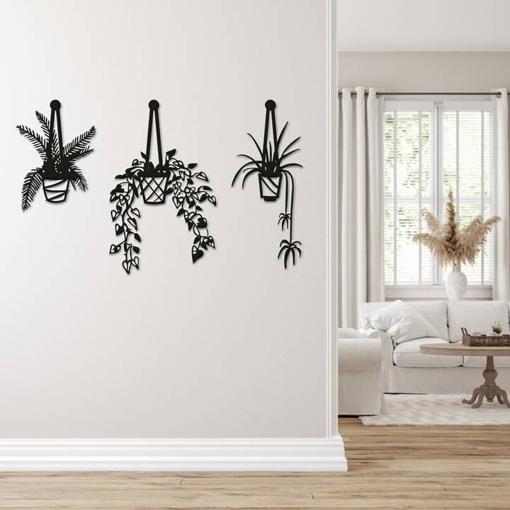 benjashop – Großhandel 3D-Wandkunst – Hängende Blumen-Metallwand-Kunst, moderne Skulptur im Freien6