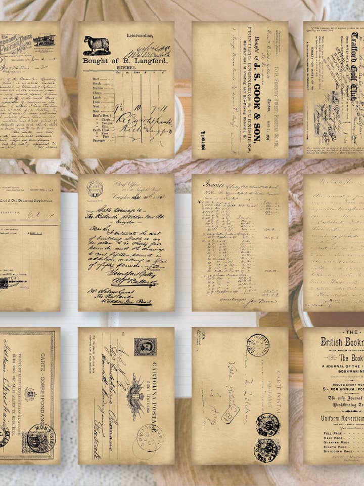 Written records ephemera paper | 7,4x10,5 cm | 3×8 designs for wholesale by Plan & Plot Studio