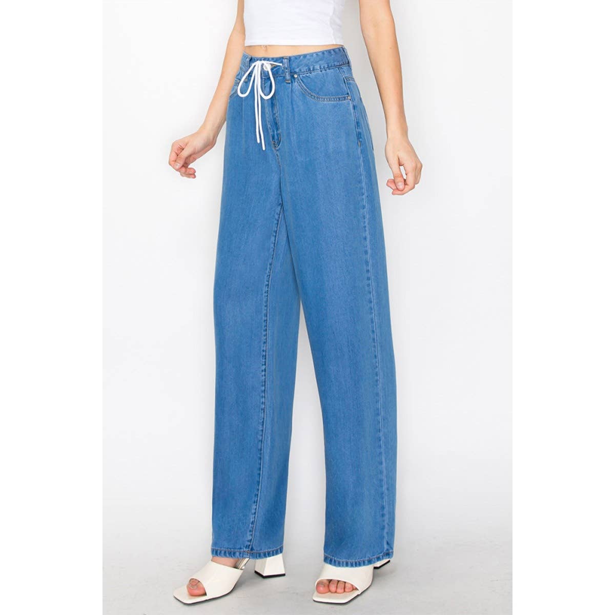 Timeless - Wholesale Jeans - Women's - LOOSE FIT DRAPE DENIM JEANS IN LYOCELL7