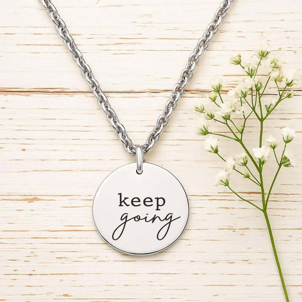 North Star Rustics Too - Wholesale Pendant/Charm Necklace - Keep Going Inspirational Necklace - Personalized Jewelry0