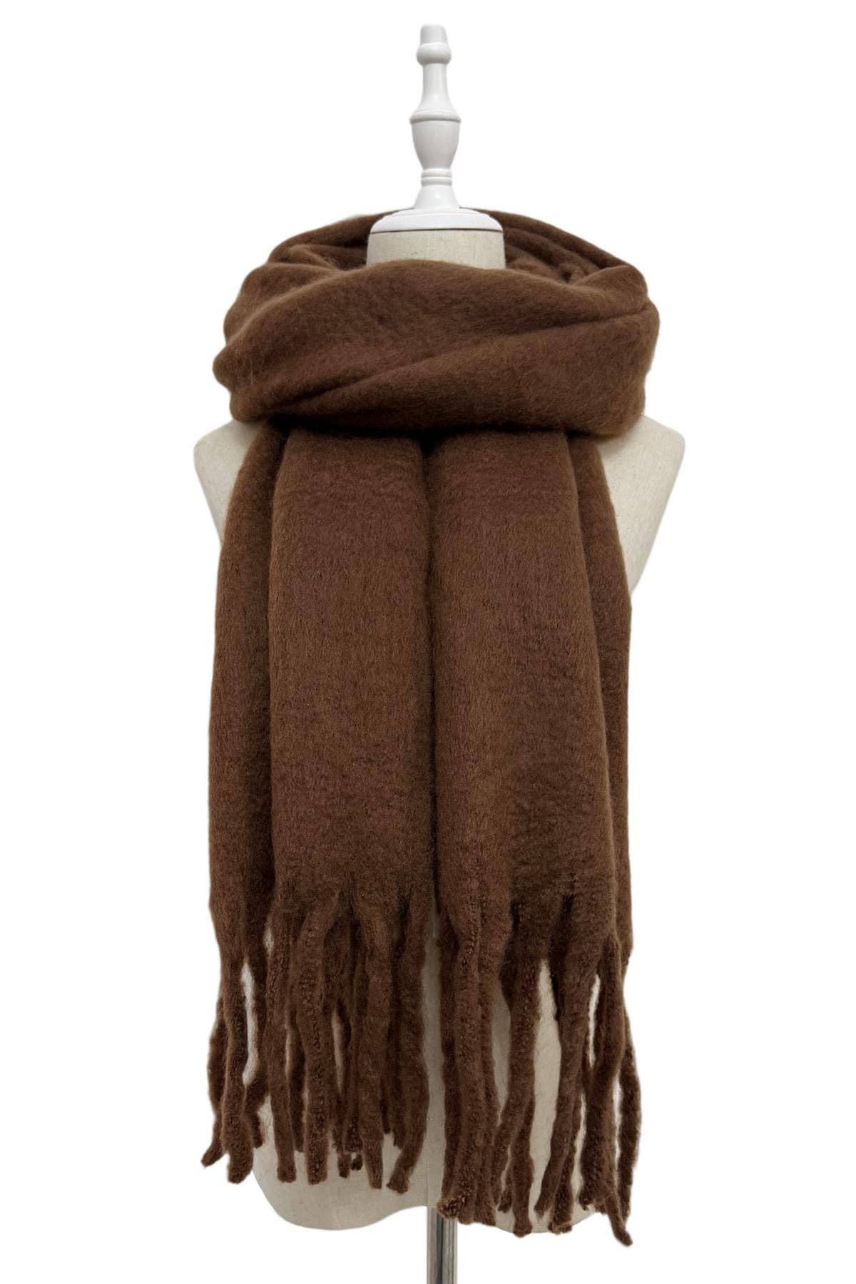 Fashion Scarf World - Vendita all'ingrosso Sciarpa - Donna - Sciarpa a scialle con nappe in morbida coperta semplice43