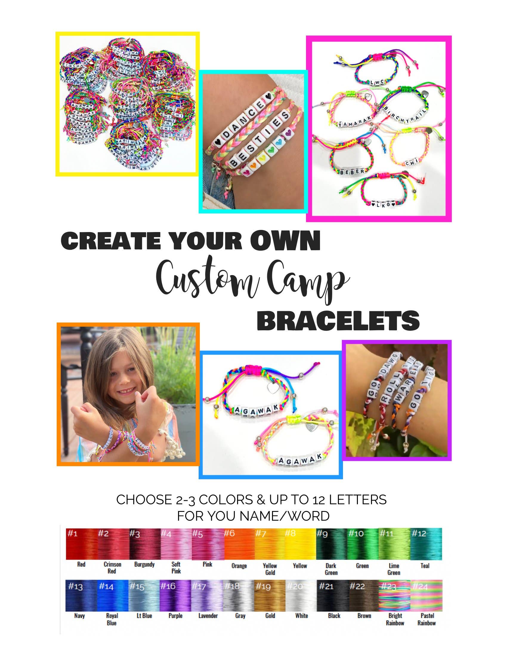 Bead Me Silly - Wholesale Woven/Braided Bracelet - CUSTOM CAMP Bracelet - Create Your Own Camp Bracelet1