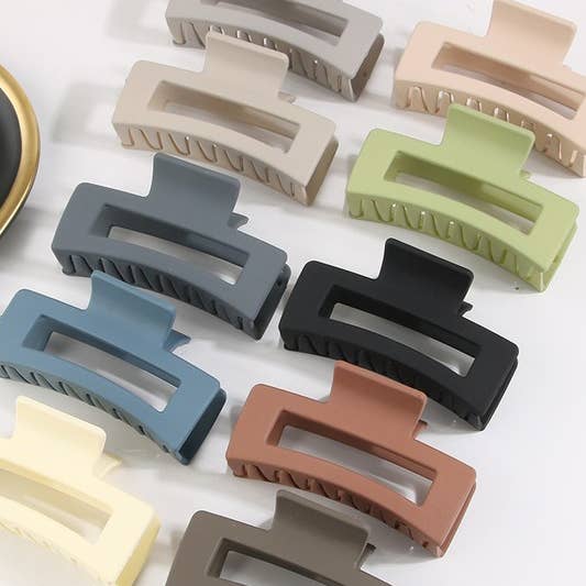 ACCITY - Wholesale Hair Clip - Women's - 3.35" Minimalist Rectangle Hair Claw Clip_CWAHA0088