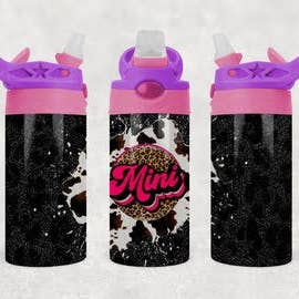 Svart kohud Mini Kids eller Sippy Cup för wholesale av Twisted T Creations