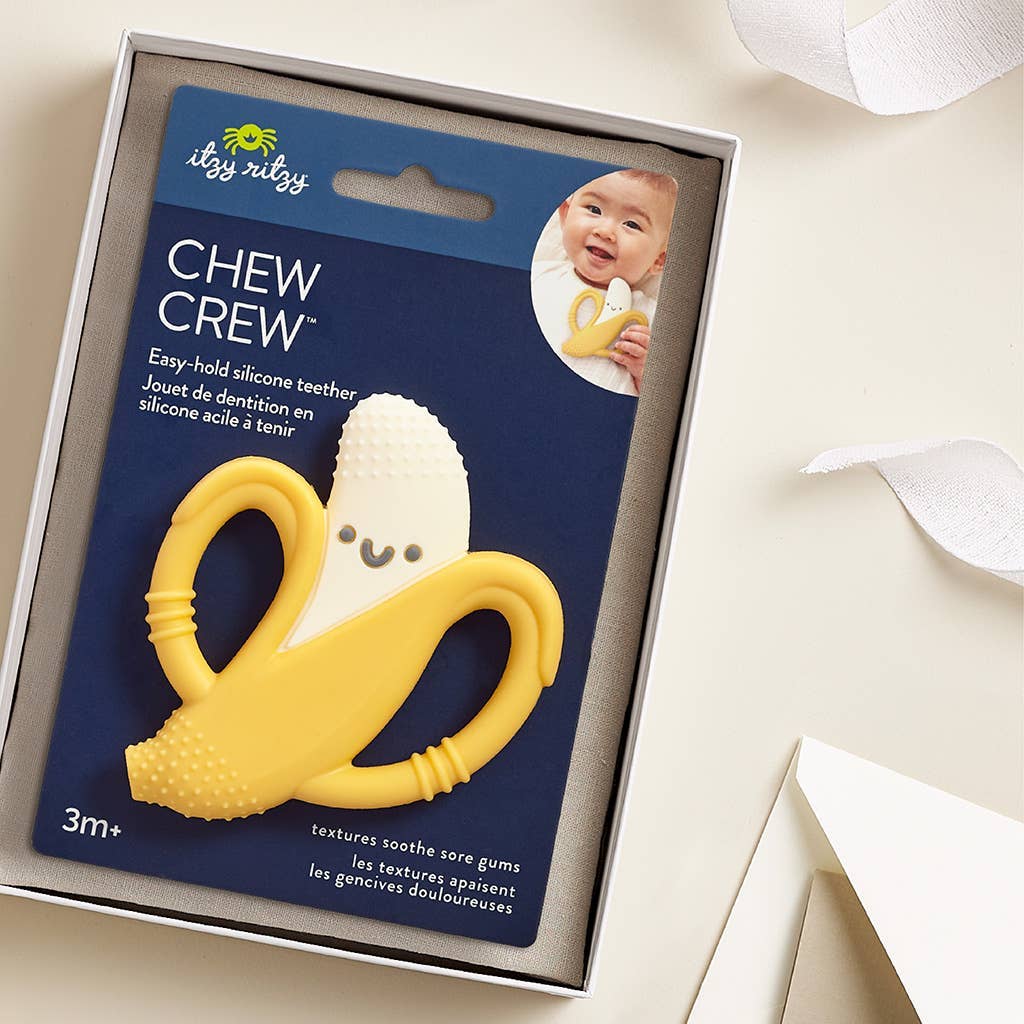 Itzy Ritzy Canada - Vente Anneau de dentition sans clip – bébé - Banana Chew Crew®1