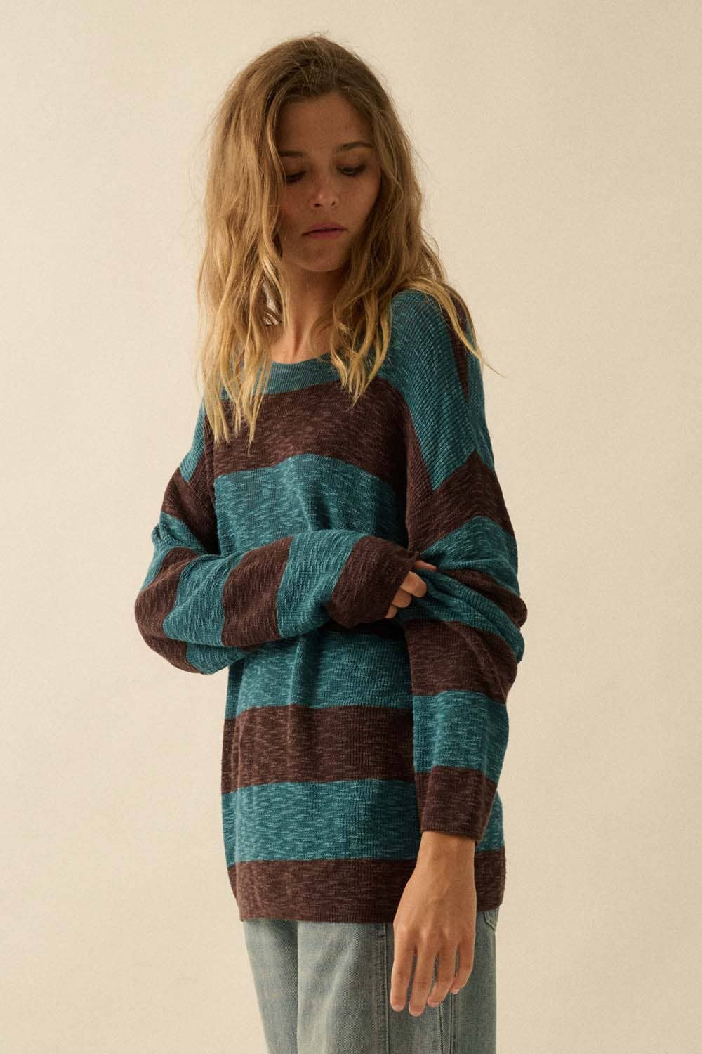 Promesa USA - Wholesale Knit Sweater - Women's - Striped Ribbed-Knit Sweater22