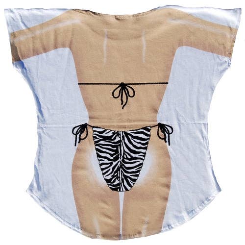 LA Imprints - Wholesale Swim Cover Up - Women's - LA Imprints Fantasy Coverup Wild Zebra Bikini Body Coverup T3