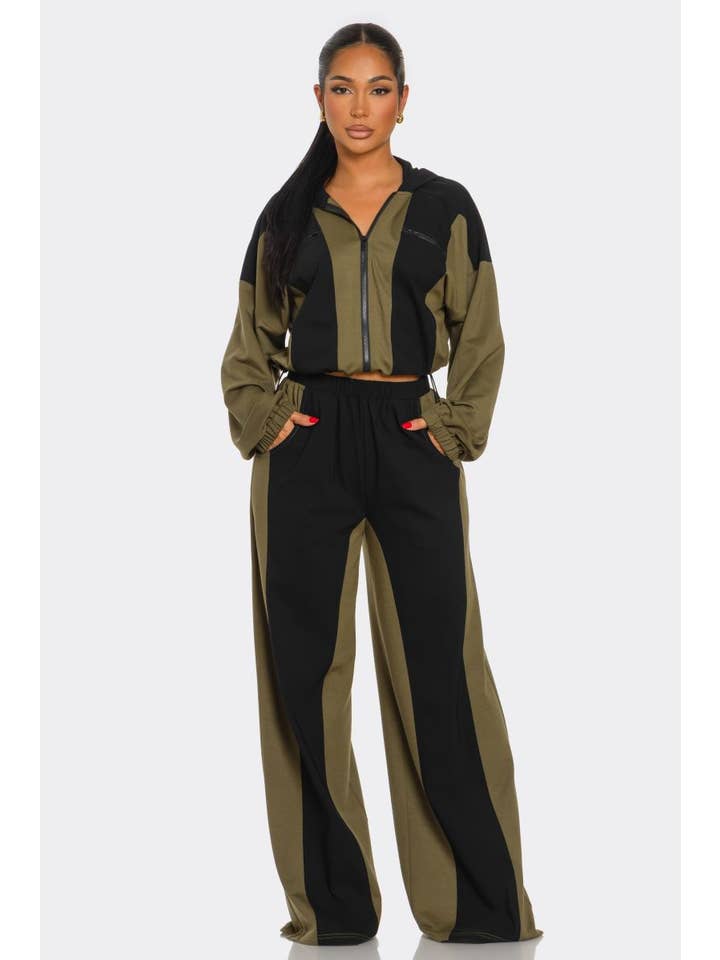 CAPSULLE - Wholesale Top & Pant Set (NOT Loungewear) - Women's - COLORBLOCK STRAIGHT  PANTS SET11