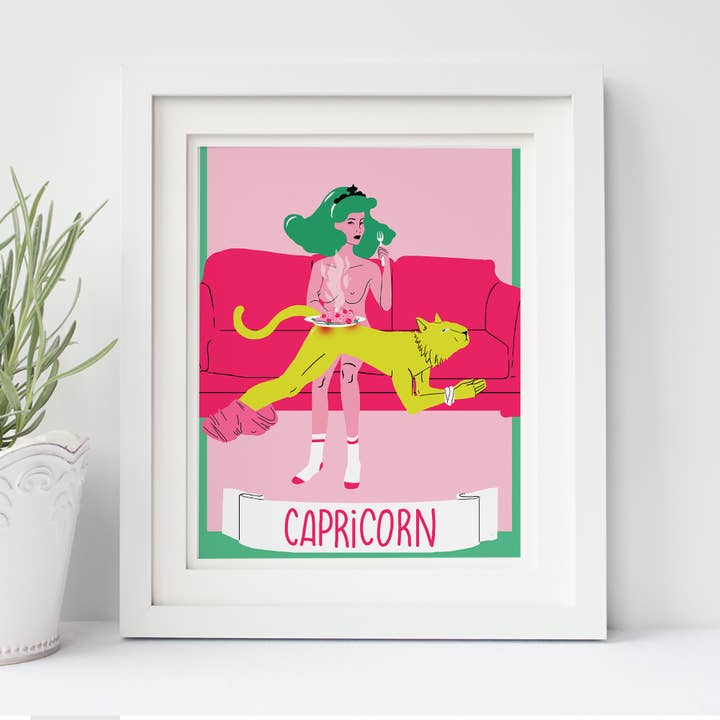Capricorn Zodiac Sign Art Print for wholesale by Mars and moi