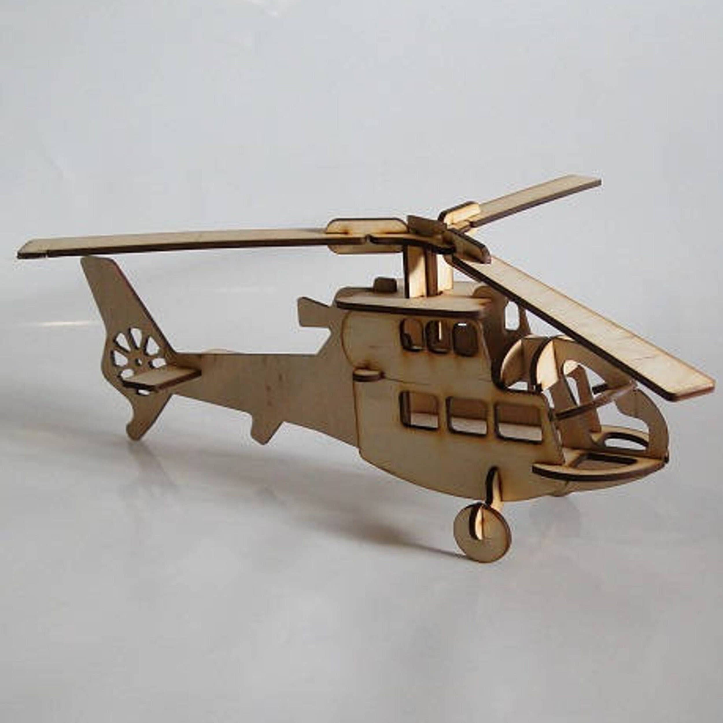 SUNROZ - Vente Jouet en bois – enfant - Kit de construction en bois pour hélicoptère 3D en bois0