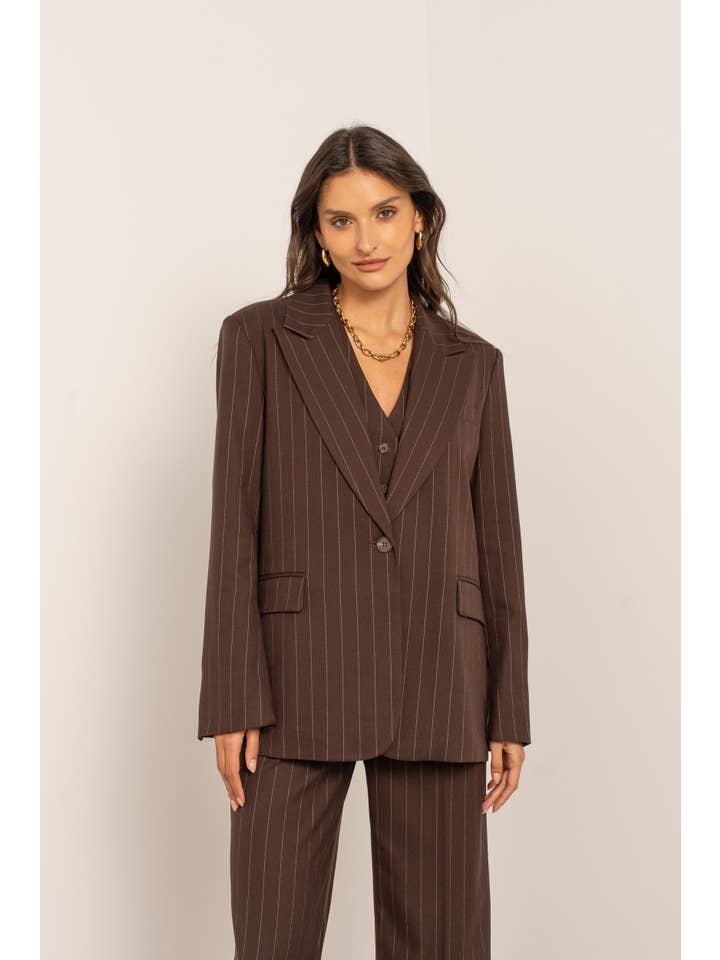 Attentif Paris - Wholesale Blazer - Women's - Oversized pinstripe blazer32