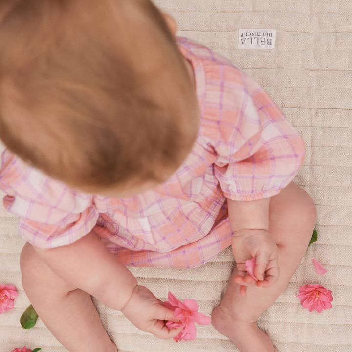 Long Sleeve Bubble Woven Romper - Check for wholesale on Faire3