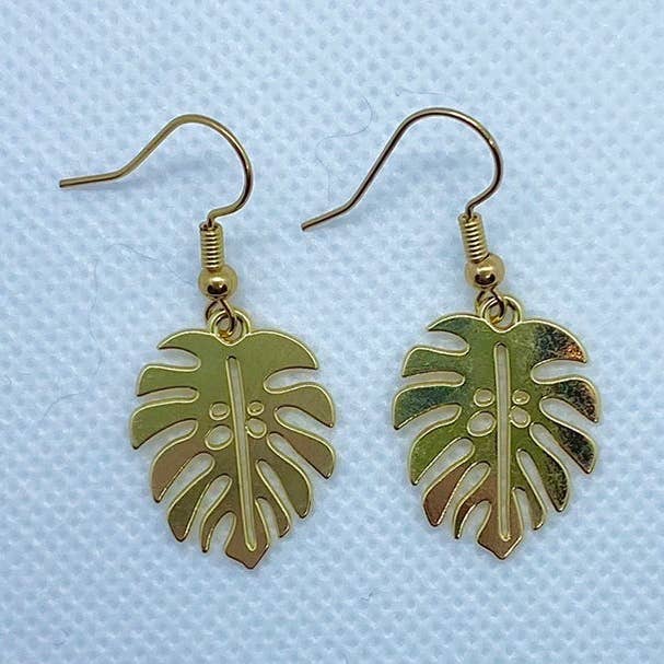 Pendientes Monstera Hoja para venta al por mayor de Trinkerbell Jewelry