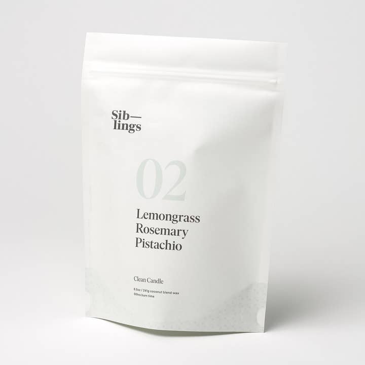 No 02 — Lemongrass, Rosemary, Pistachio, 10 oz for wholesale by Siblings