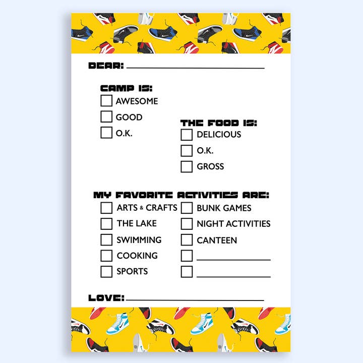 Sneakers afkrydsningsfelt Camp Notesblok for engroshandel hos The Cornerstone Studio