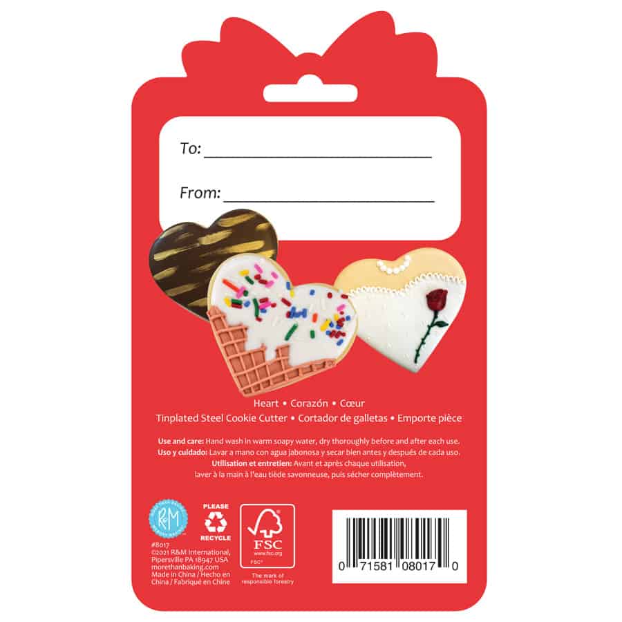 R&M International - Wholesale Cookie Cutter - Heart Cookie Cutter 3.25" Carded1