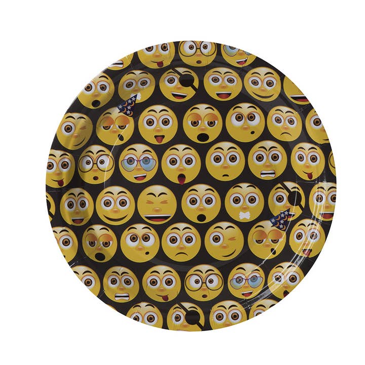 Emoji Party Supplies 7" Disposable Round Paper Plates 50 Pac for wholesale by Hammont