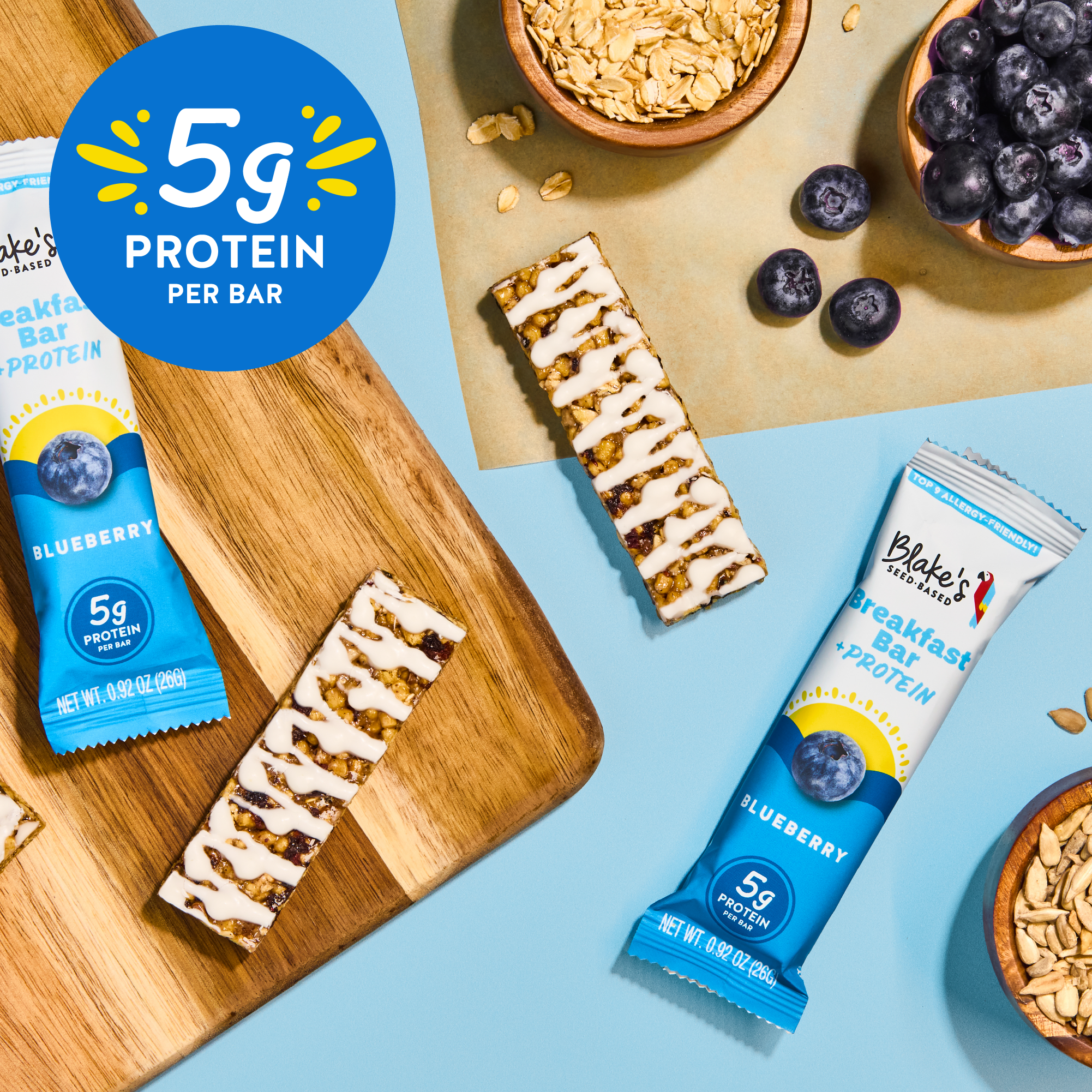 Blake's Seed Based - Wholesale Snack Bar - Blueberry Breakfast Bars + Protein, 5ct1