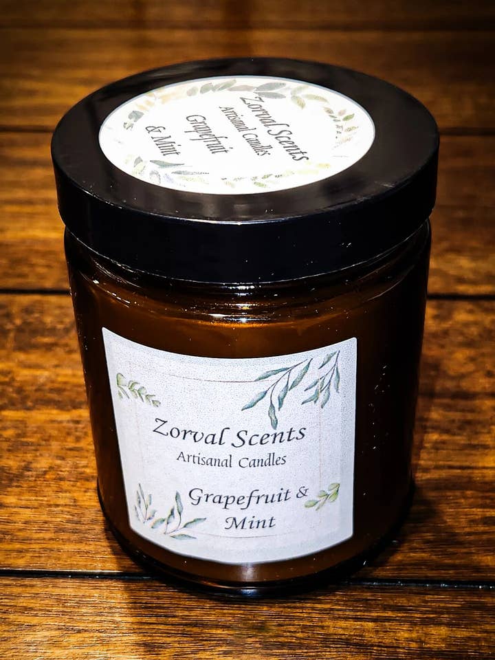 Grapefrugt og mynte duft, kokosnød sojavokslys, 8 oz for engroshandel hos Zorval Scents