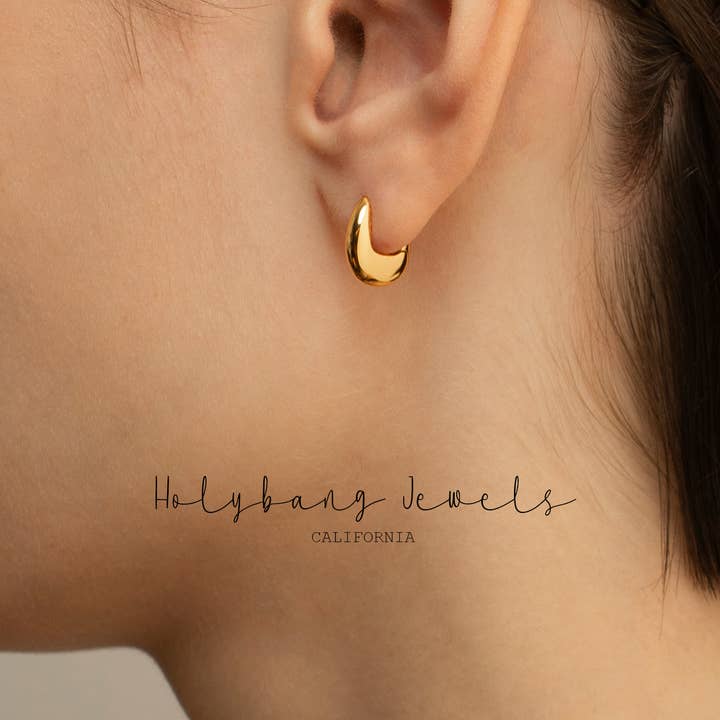 OVAL CHUKY HUGGIE HOOPS - E-HT1725 for wholesale by HolyBang Jewels