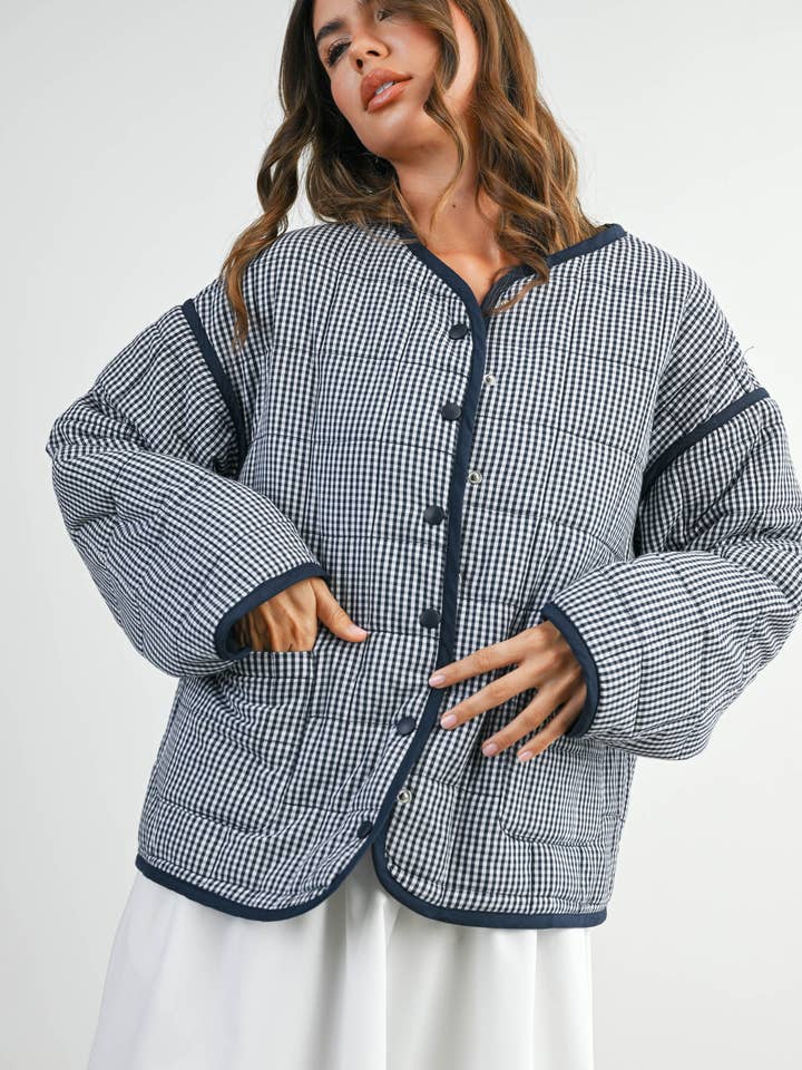 PL9930 - CHAQUETA ACOLCHADA CON BOTONES para venta al por mayor de Peace Love Line