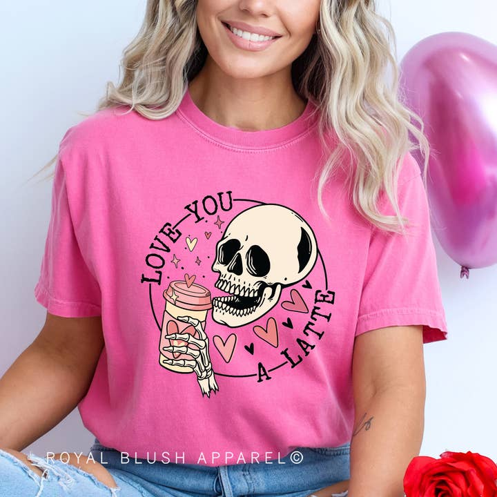 Transfert polychrome Love You A Latte Skeleton pour la vente par RBA Transfers