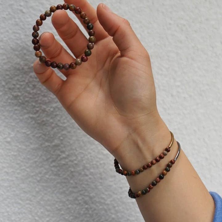 BRANCO - Wholesale Beaded Bracelet - Earth Bracelet - Picasso Jasper1