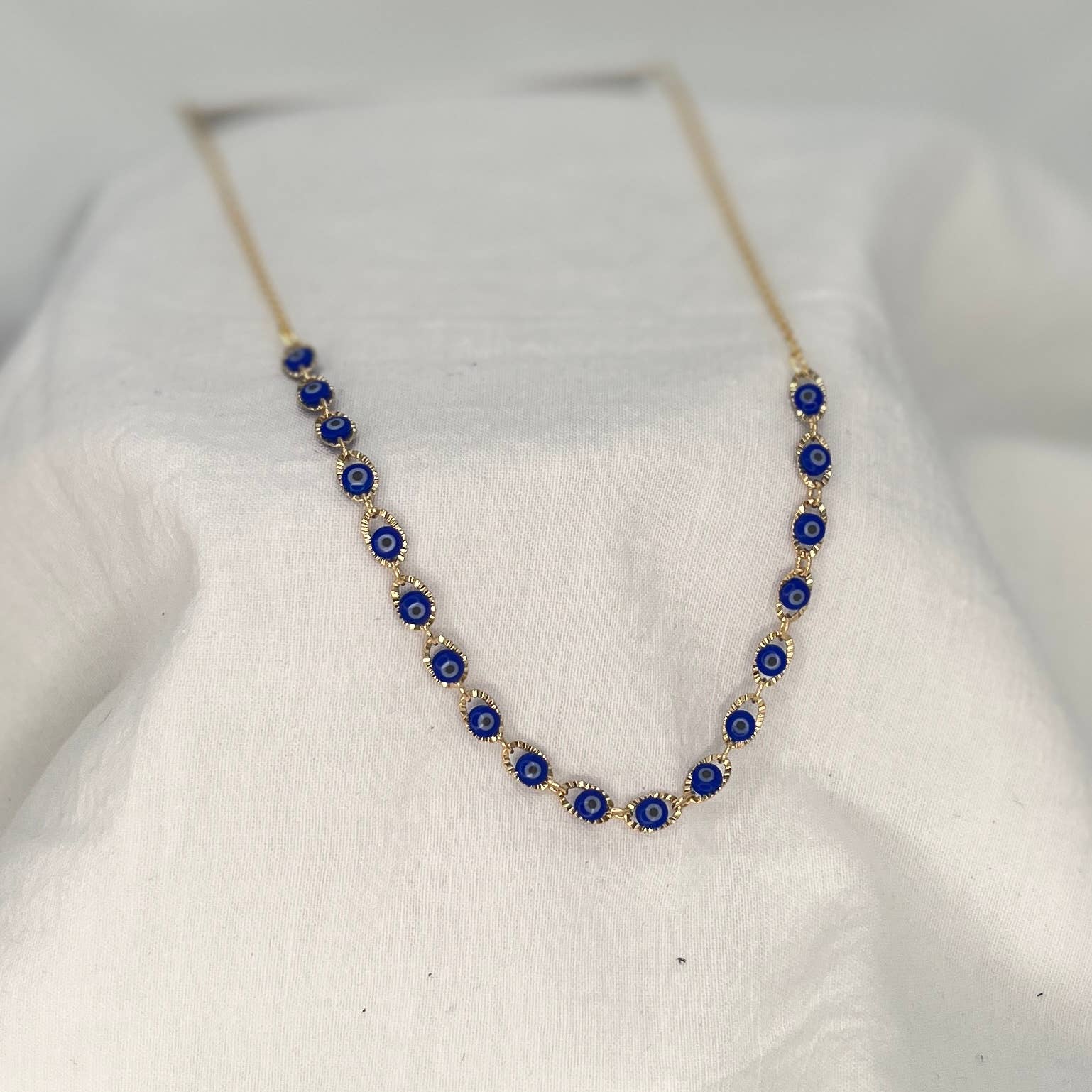 Loli - Wholesale Beaded/Pearl Necklace - Gold Plated Evil Eye Beaded Necklace - Protection, Handmade1